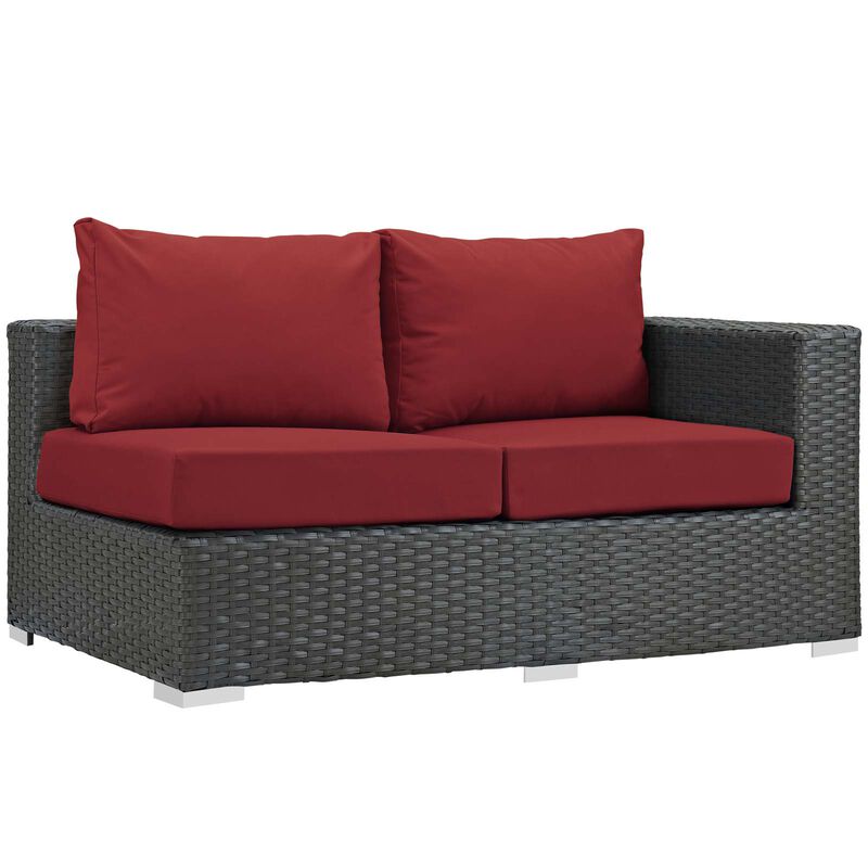 Modway - Sojourn Outdoor Patio Sunbrella® Right Arm Loveseat Canvas Red