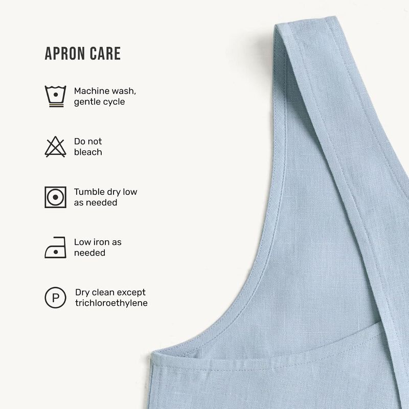 Solino Home 100% Pure Linen Apron - Linen Smock Apron image number 4