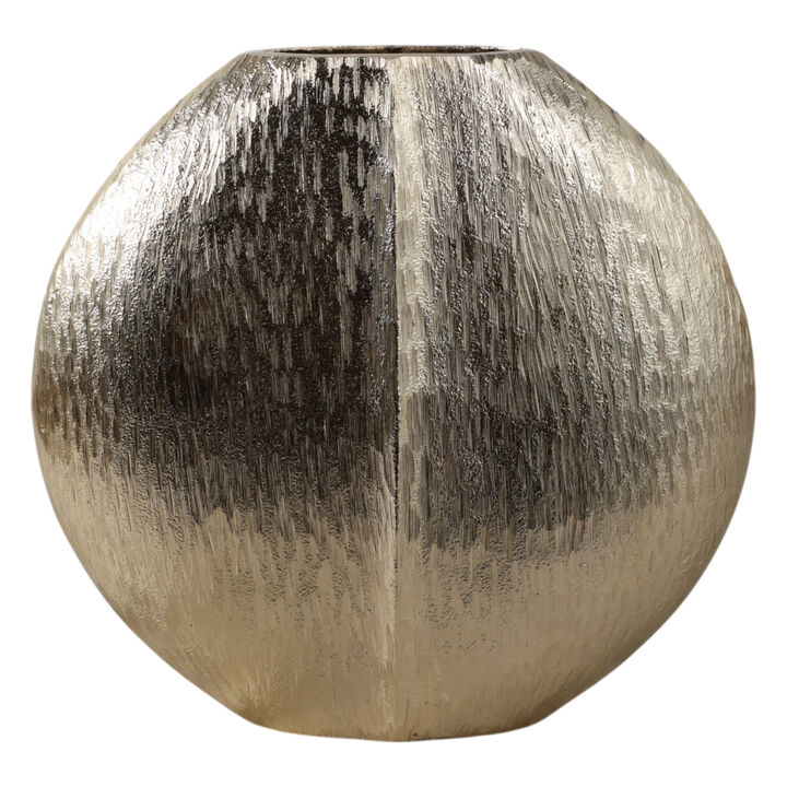 11x10" Modern Round Metal Vase