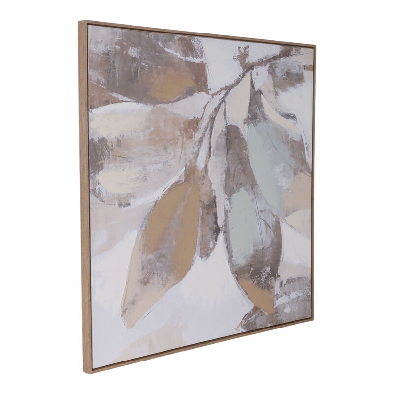 40x40" Handpainted Fall Leaves, Brown image number 1