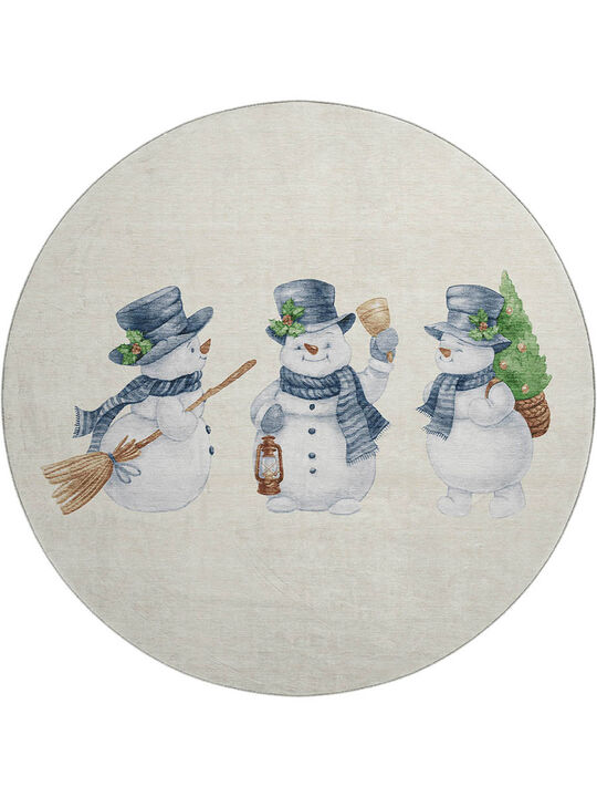 Merry & Bright MY28 Ivory 8' Round Rug