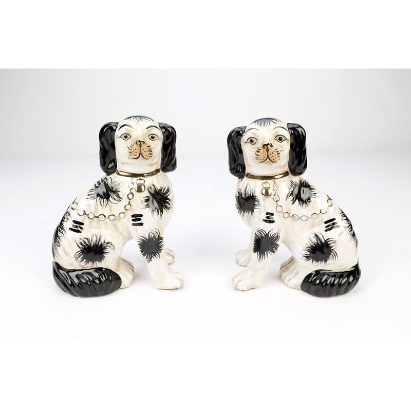 Aai Black And White Staffordshire Spaniels, Set Of 2 image number 0
