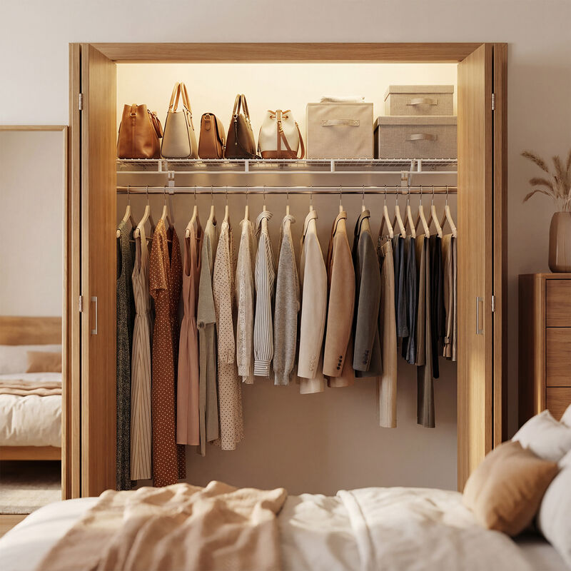 Metal Wire Closet Shelving Kit with Wall Mounted Storage Shelves image number 3