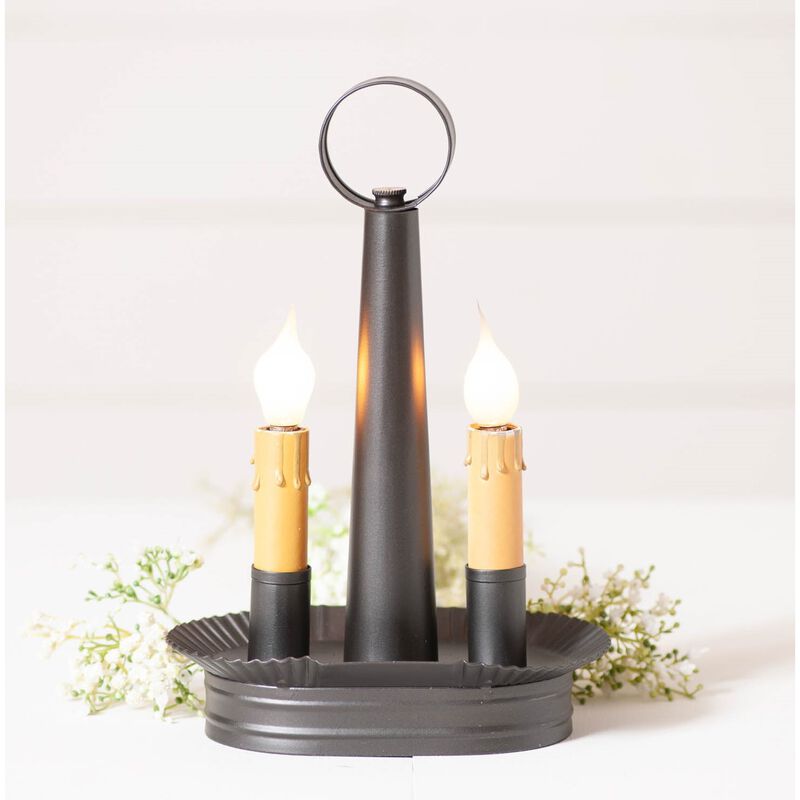 Irvins Country Tinware Oval Double Accent Light In Smokey Black image number 1