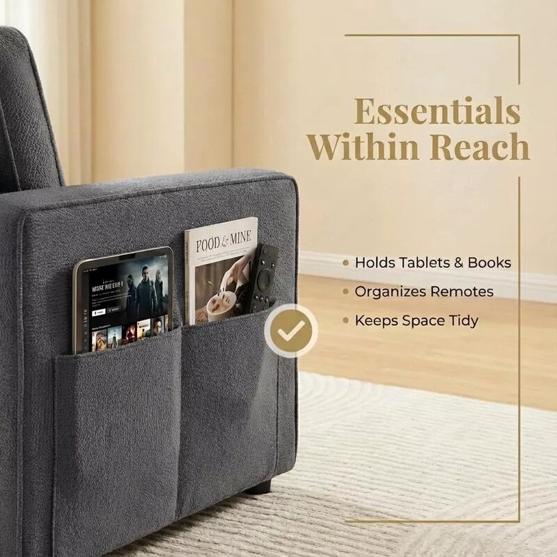 81" Sleeper Sofa Bed, 2 in 1 Pull Out Couch, Sectional Sofa with Reversible Storage, Side Pockets image number 9