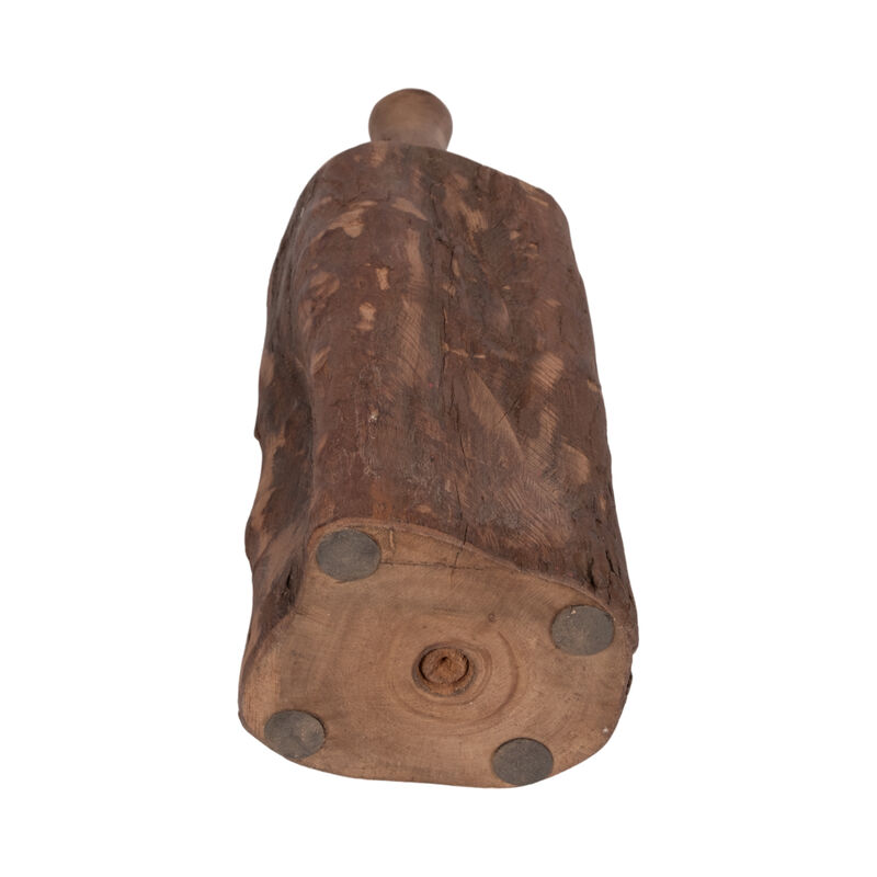 21" Reclaimed Wood Bottle Object, Brown image number 5