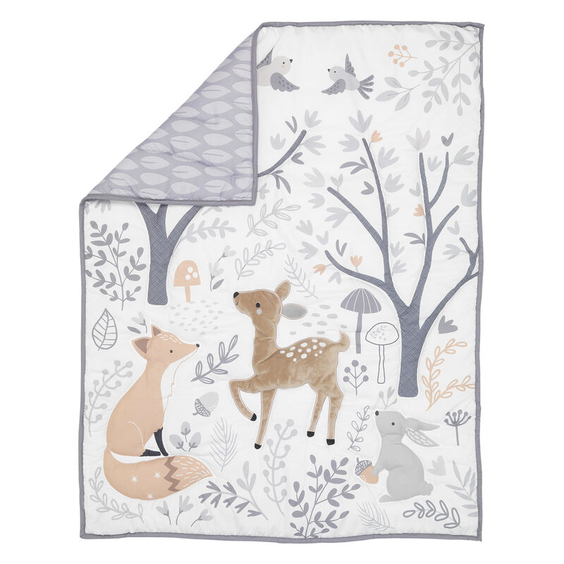Bedtime Originals Deer Park 3-Piece Crib Bedding Set - Gray, Animals, Woodland