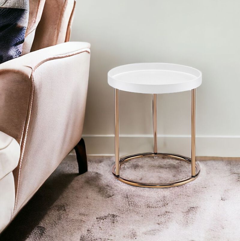 Wood Round End Table &ndash; Minimalist Accent Table for Sofa or Bedside