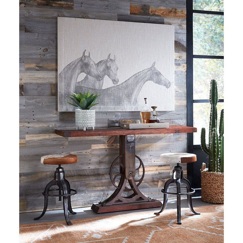 World Interiors Sterling 56-Inch Cast Iron Console Table