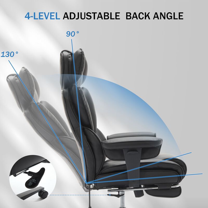 Office Chair with Foot Rest and Waist Lumber Support, Ergonomic Gaming Chair image number 6
