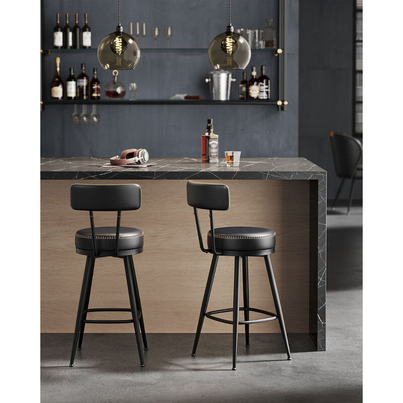 Comfortable Bar Stools Set of 2 for Dining Room or Counter Seating