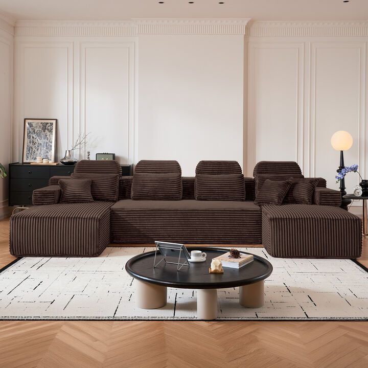Tert U Shaped Corduroy Sectional Sofa