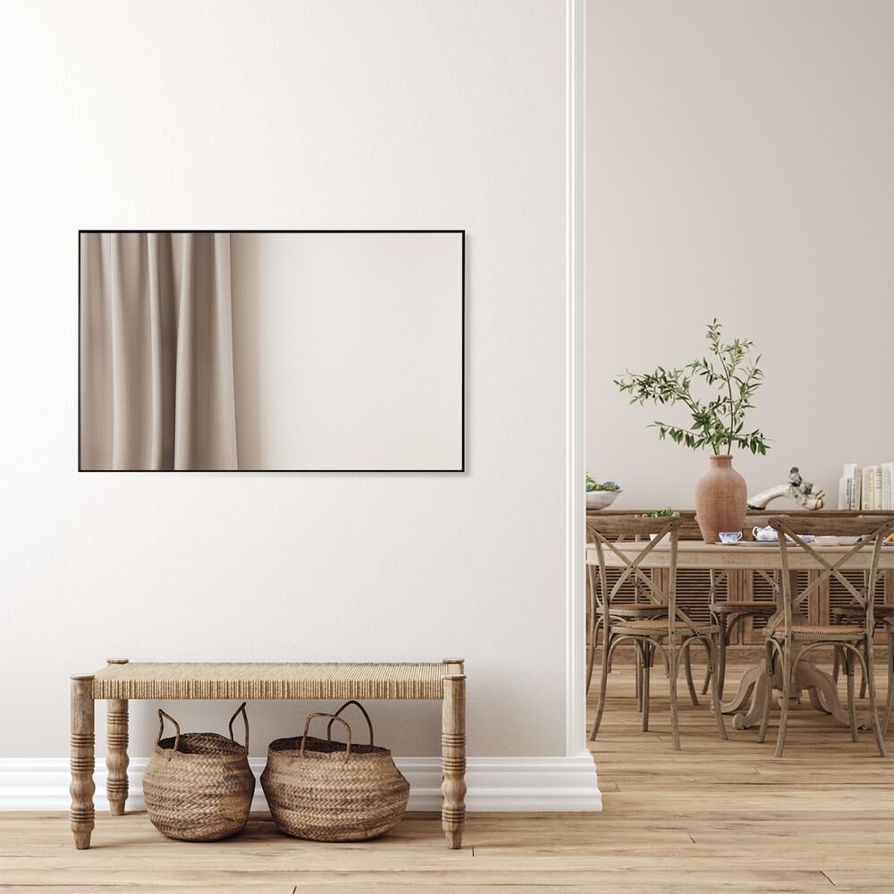 Sassi 48 Rectangle Bathroom/Vanity Matt Black Aluminum Framed Wall