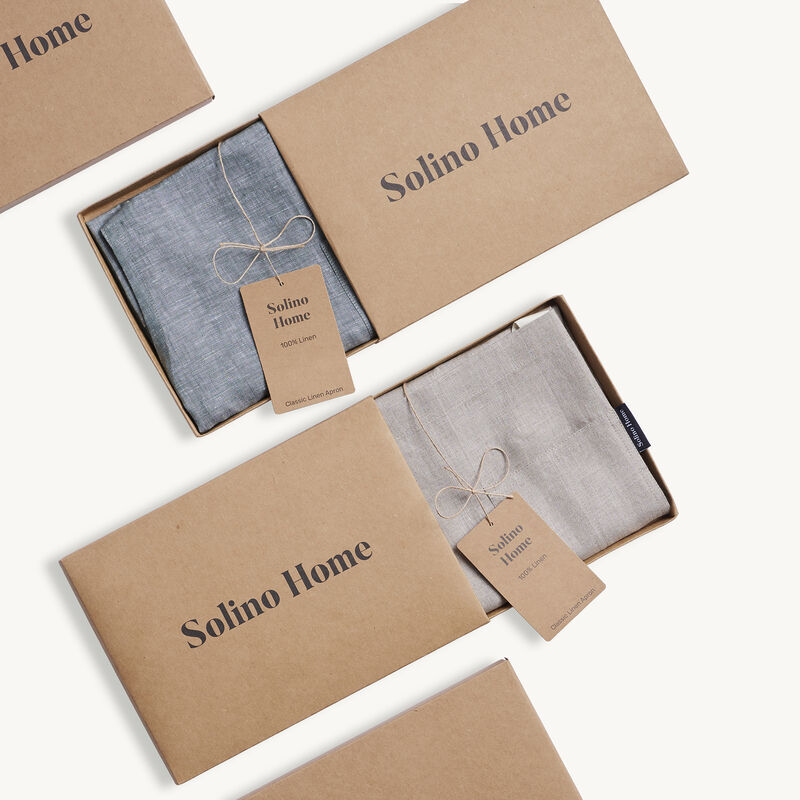 Solino Home 100% Pure Linen Bistro Apron - Kitchen Linen image number 5
