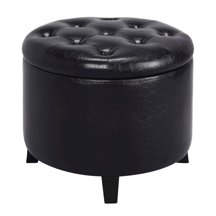 Convenience Concepts Designs4Comfort Round Storage Ottoman