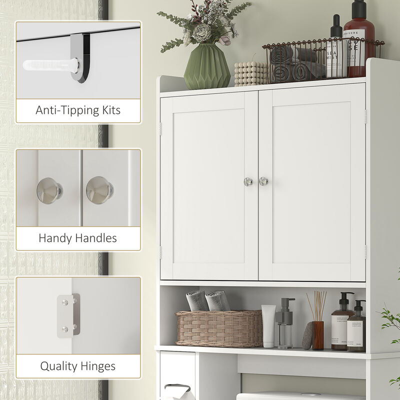 Wall-Mounted Bathroom Cabinet with Mirror and Storage Shelves