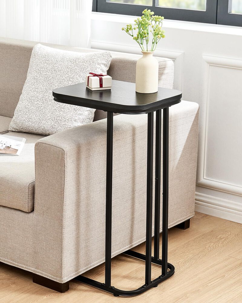 KJGKK C Shaped End Table Set of 2, Small Side Table for Sofa and Bed, Couch Tables That Slide Under, Tall Tv Tray Table for Livi