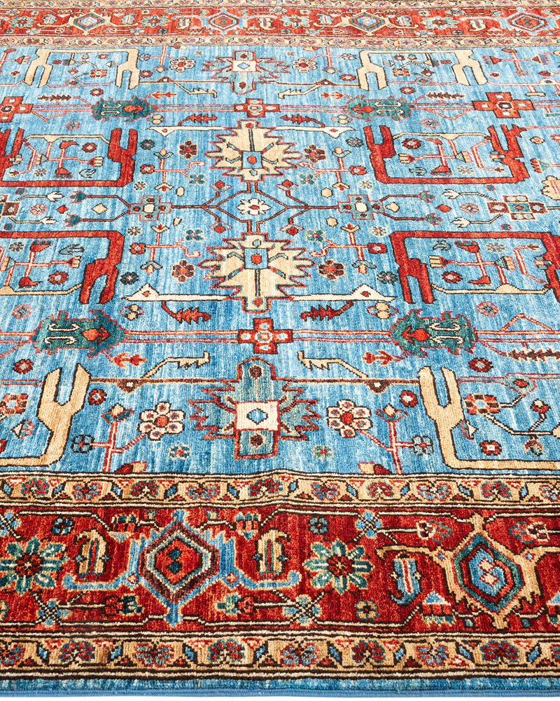Serapi, One-of-a-Kind Hand-Knotted Area Rug  - Light Blue, 6' 1" x 8' 11" image number 4