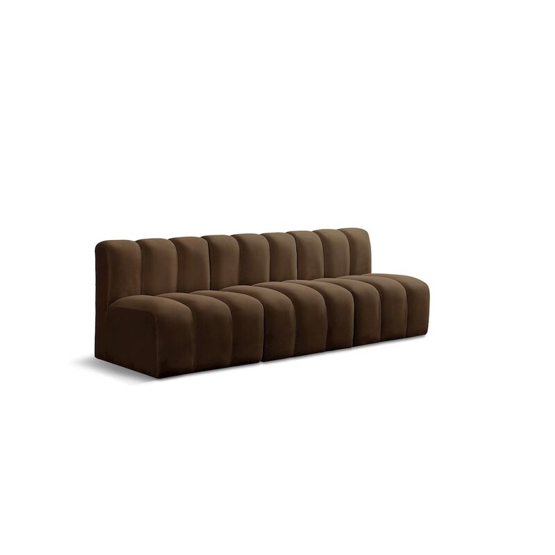 Meridian Furniture Arc Brown Velvet Modular Sofa