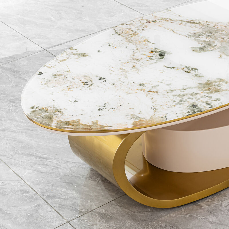 Nopfal Temptered Glass Oval Coffee Table image number 7
