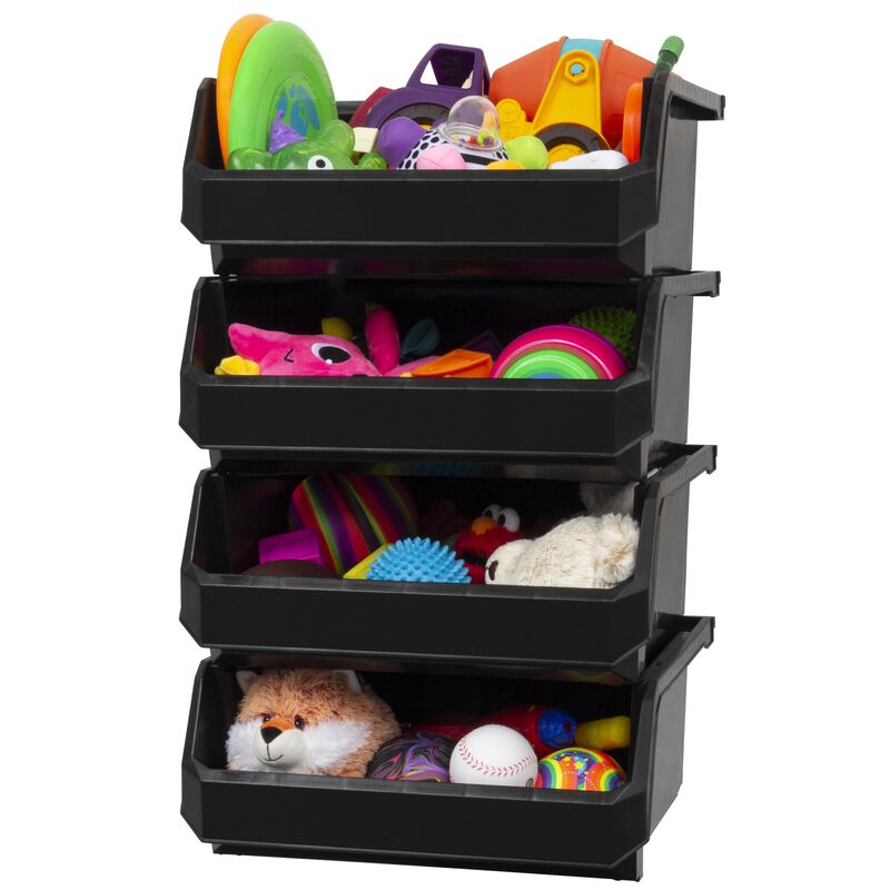 ReadySpace Plastic Containers for Organizing and Storage Bins for Closet, Kitchen, Office, Garage or Pantry Organization, Stacka