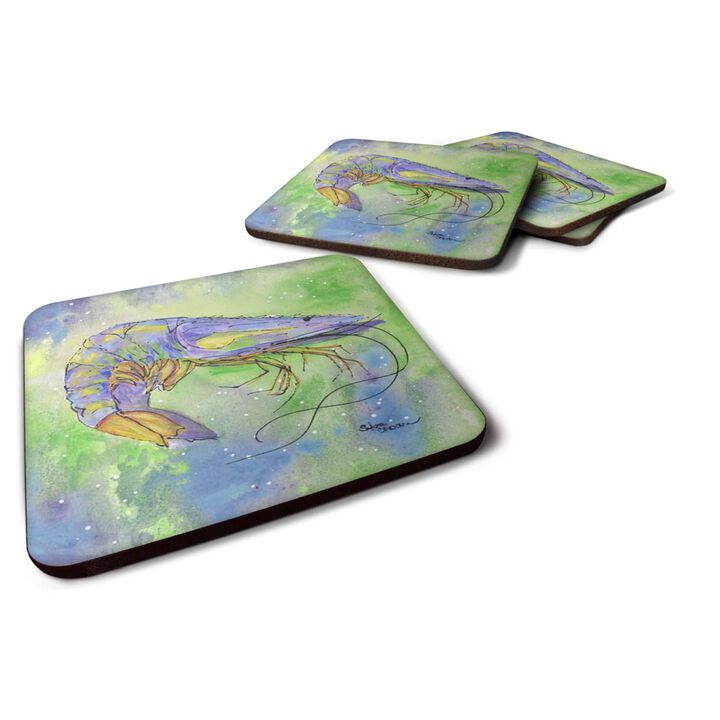 Caroline's Treasures 8342FC Shrimp Foam Coasters (Set of 4), 3.5 H x 3.5 W, Multicolor
