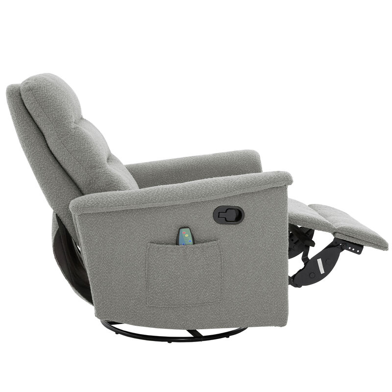 Merax Manual Massage Recliner Chair with 270&deg; Swivel & Rocking Function Recliners image number 4