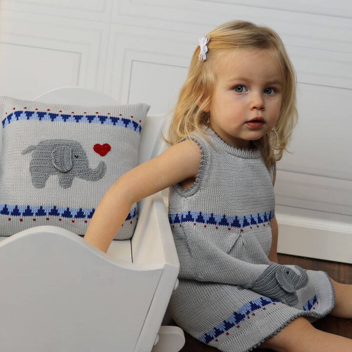 10" Elephant with Heart Pillow