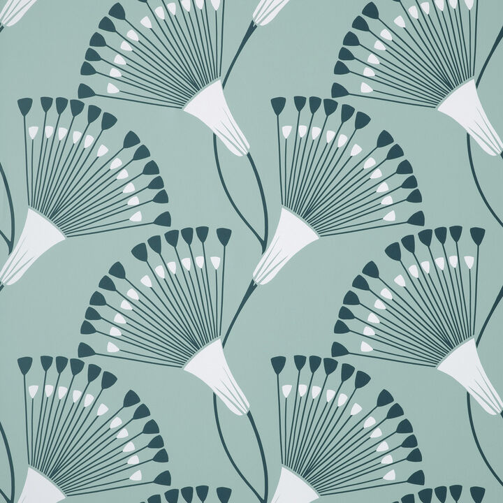 Wilder Light Blue Fanning Flower Wallpaper