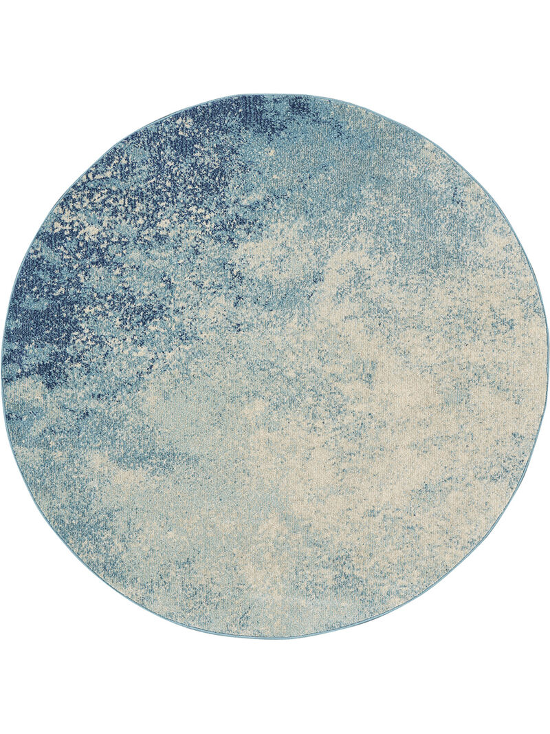Passion PSN10 Navy/Light Blue 4' x Round Rug image number 0