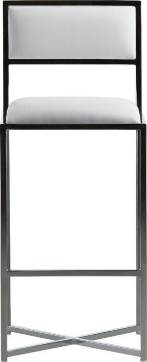 Amalfi X-Base Bar Stool in White Leather - Set of 2