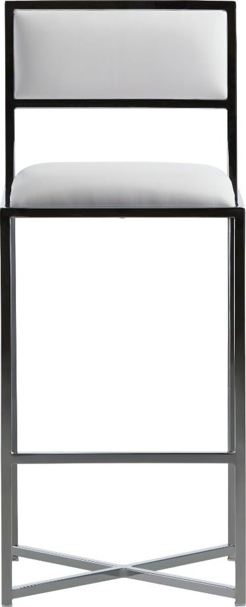 Amalfi X-Base Bar Stool in White Leather - Set of 2