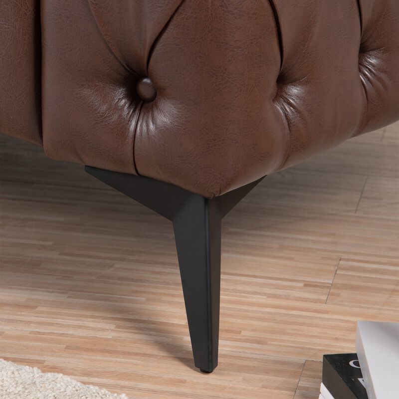 Cintco 84.06 Inch Chesterfield Tufted PU Leather 3‑Seat Sofa image number 7