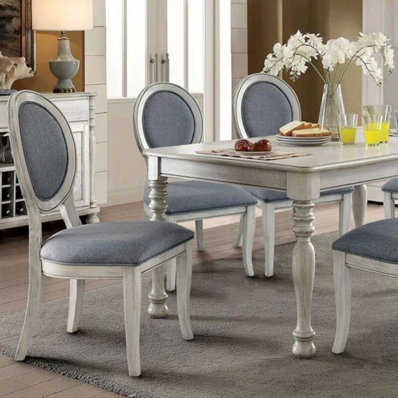 Streamdale Transitional Antique White & Gray Side Chairs, Set of 2 image number 5