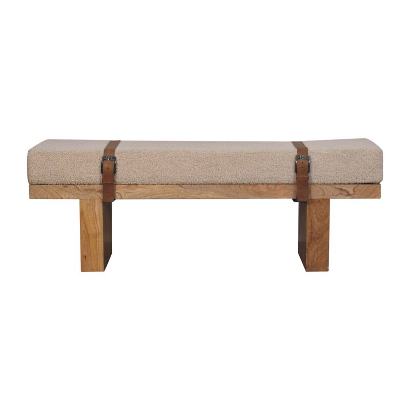 Artisan Furniture Solid Wood Belmont Cream Boucle Bench
