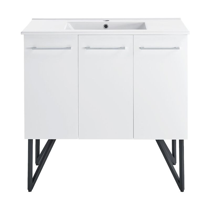 Annecy 36" Freestanding Bathroom Vanity in White with Sink Top image number 0