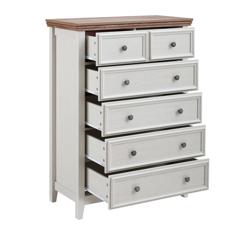 Beige 44.29 in. H Accent Cabinet with 6 Drawers