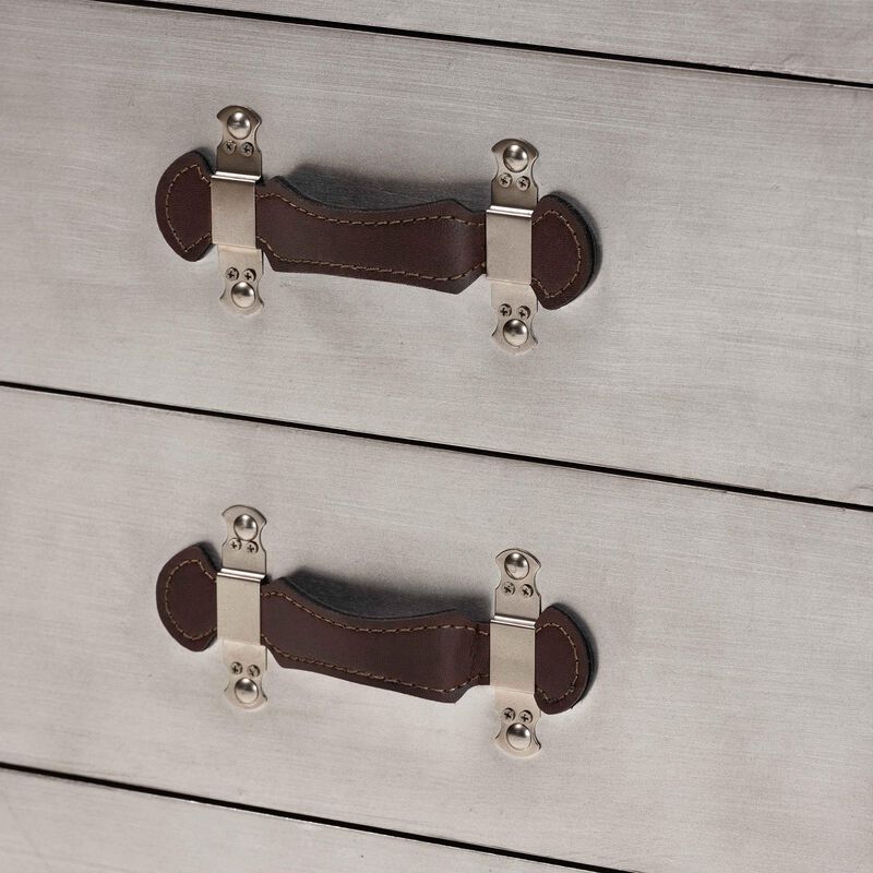 Baxton Studio Calidore Vintage Silver Metal 2 Drawer End Table