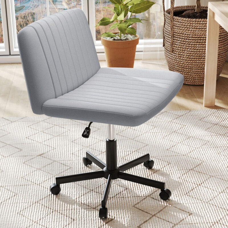 Criss Cross Chair with Wheels – Cross-Legged Swivel Desk Chair with Wide Soft-Padded Seat