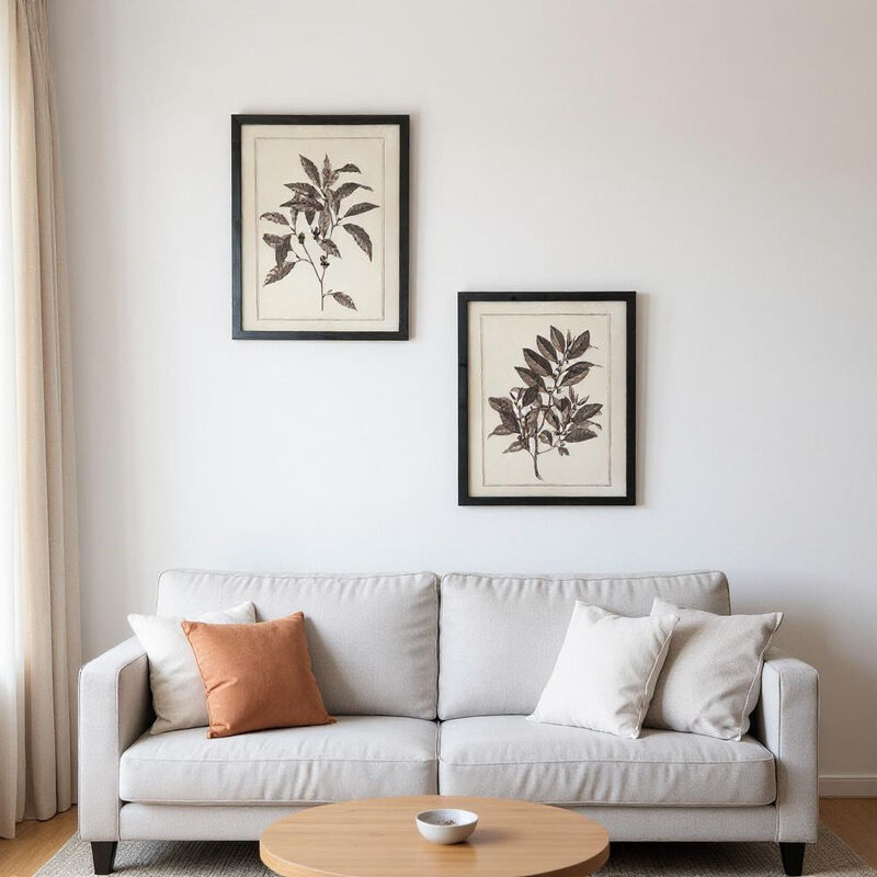 HomeRoots Set of Two Black And White Flower Framed Art image number 1