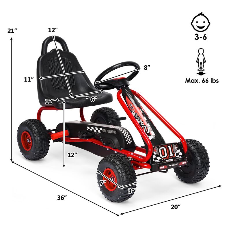Adjustable Seat Pedal Powered Ride On Car with 4 Wheel Design image number 2