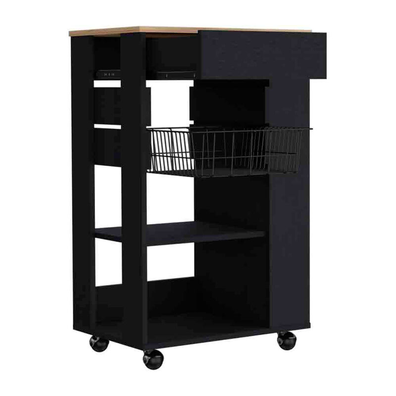 Kitchen Cart Sonex, Kitchen, Black / Light Oak