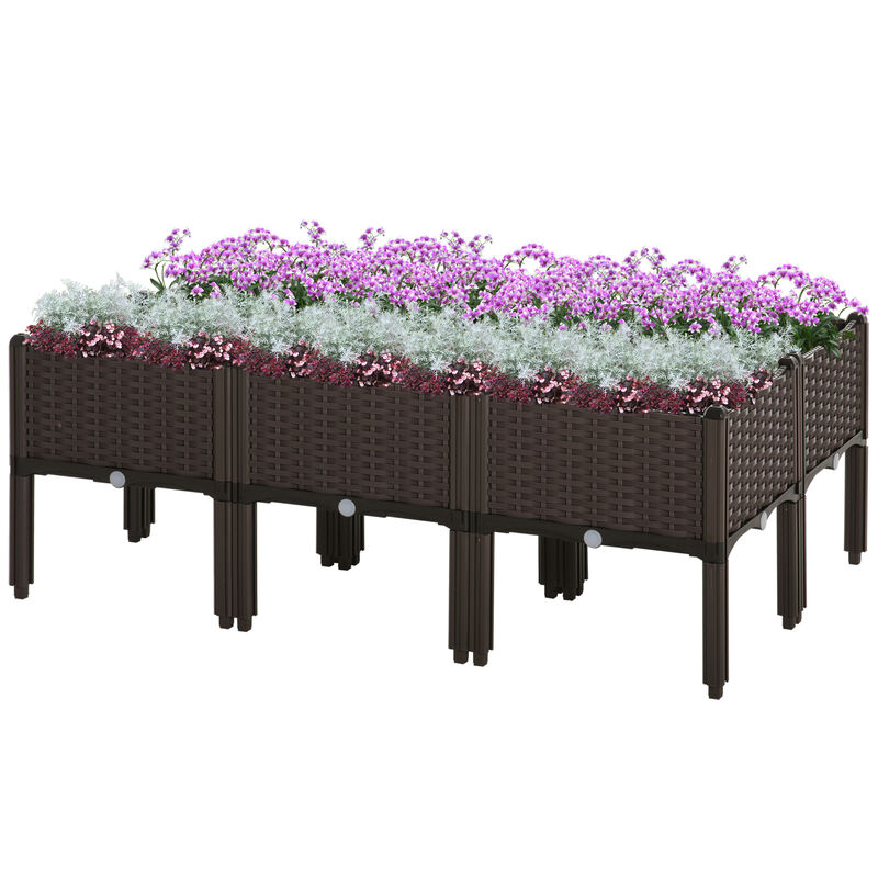 Hivvago Raised Planter Box 6-Piece Set for Backyard Gardening image number 0