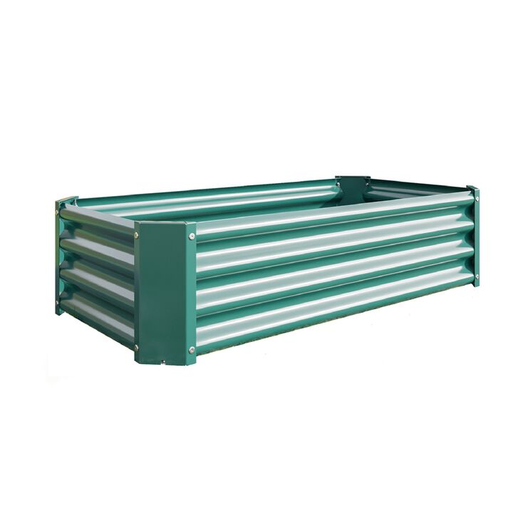 Clihome Metal Raised Garden Bed Rectangle Raised Planter for Flowers Plants