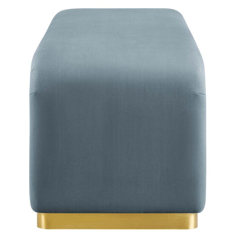 Modway EEI-6734-BRA-CAB Koda Performance Velvet Waterfall Long Bench, Brass Cadet Blue image number 3