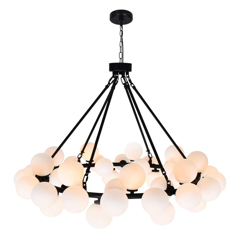 CWI Lighting Arya 45 Light Chandelier With Black Finish