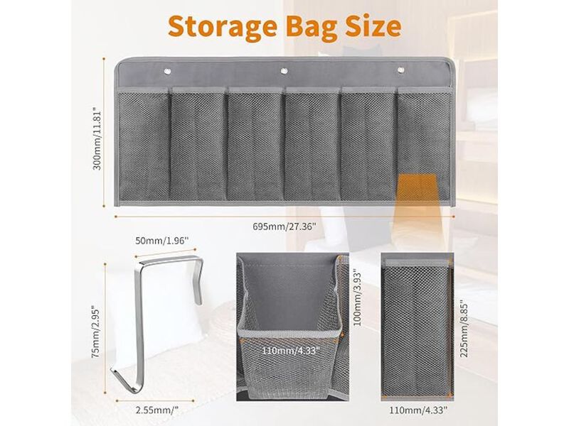 Shoe Organizer Rv Pockets 6 Large Pockets Heavy Hanging Bedside image number 2