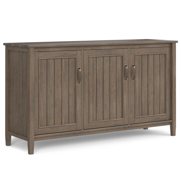 Lev SOLID WOOD 60 inch Wide Contemporary Wide Storage Cabinet in Smoky Brown