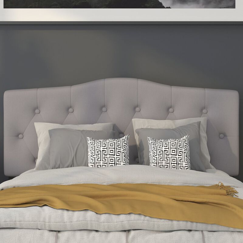 Flash Furniture Tufted Upholstered Full Size Headboard in Light Gray Fabric image number 7