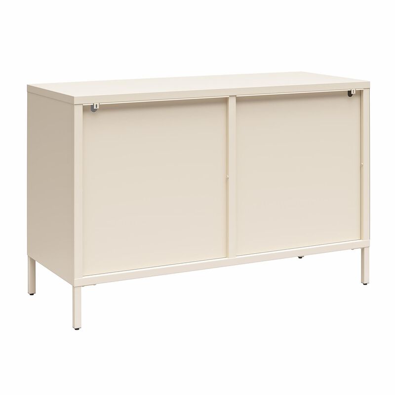 Luna Wide 2 Door Accent Cabinet with Fluted Glass